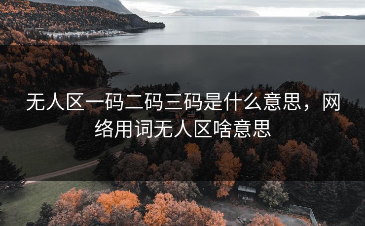 无人区一码二码三码是什么意思,网络用词无人区啥意思 无人区一码二码三码是什么意思,网络用词无人区啥意思