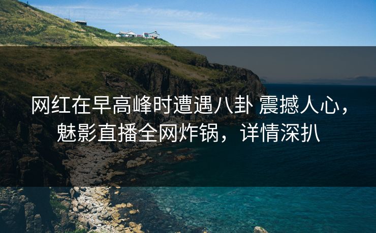 网红在早高峰时遭遇八卦 震撼人心，魅影直播全网炸锅，详情深扒