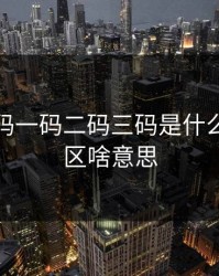 无人区码一码二码三码是什么，无人区啥意思